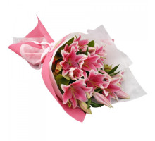 Букет из 7 розовых лилий