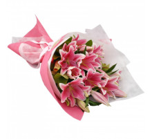 Букет из 7 розовых лилий